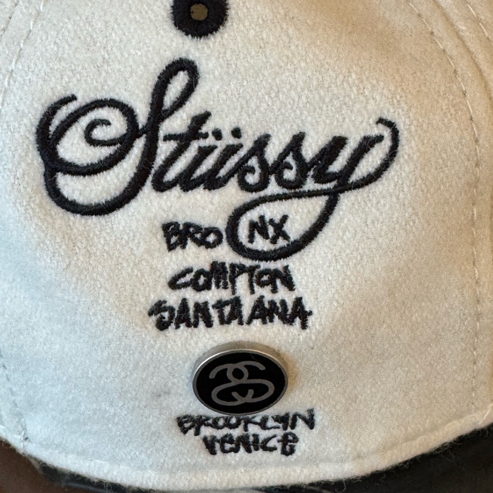 Rare Stussy World Wide Tour Original 1990’s Off White Fitted Cap Hat Double S - Picture 12 of 13